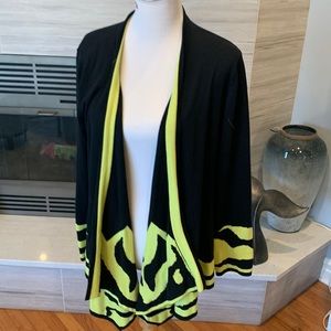Abbie amass black and lime green cardigan
